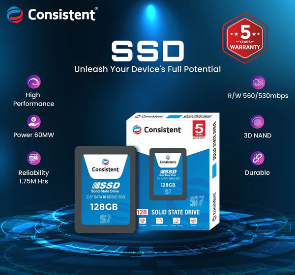 128GB 2.5" SATA III SSD – Fast Internal Storage for Laptops & Desktops