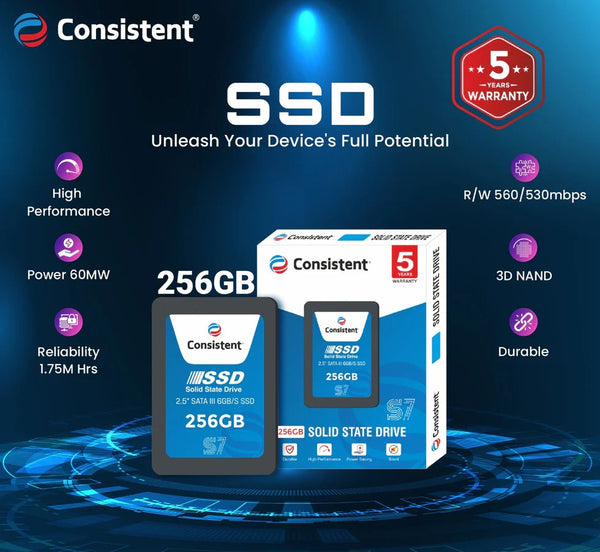 256GB 2.5" SATA III SSD – High-Speed Storage for Laptops & Desktops