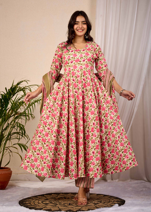 PEACHY PEACH HAND CRAFTED COTTON SUIT SET