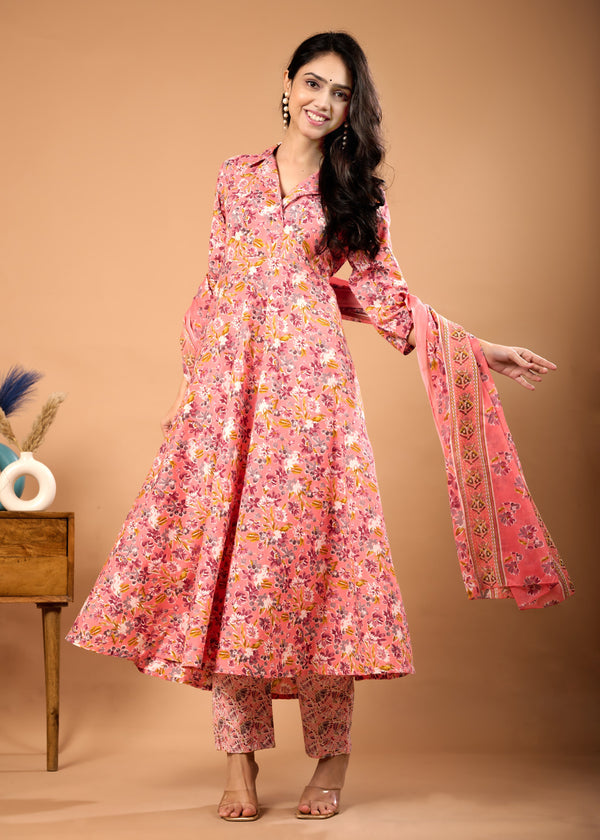 MISHA PEACH HAND CRAFTED COTTON SUIT SET