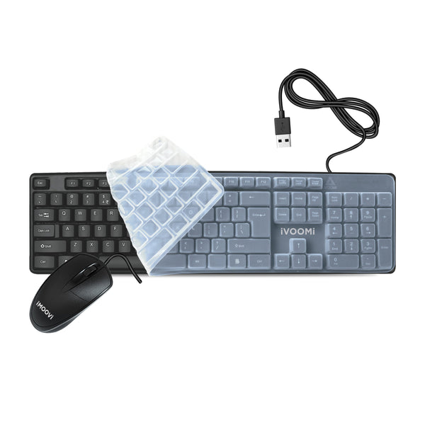 iVOOMi Super Wired Keyboard & Mouse Combo with FREE Keyskin